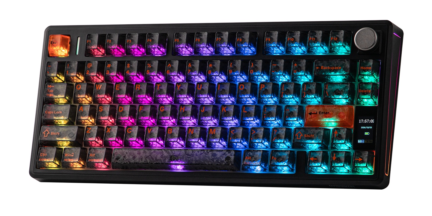 EPOMAKER TH80 V2系列三模机械键盘发售：PRO款配备1.06英寸彩屏