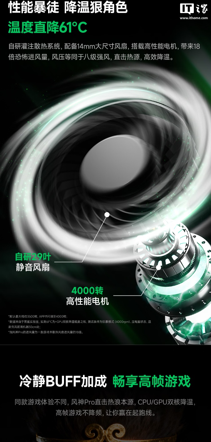 黑鲨风神Pro笔记本散热器开启新品预约：自带1.68英寸全彩小屏，到手价399元