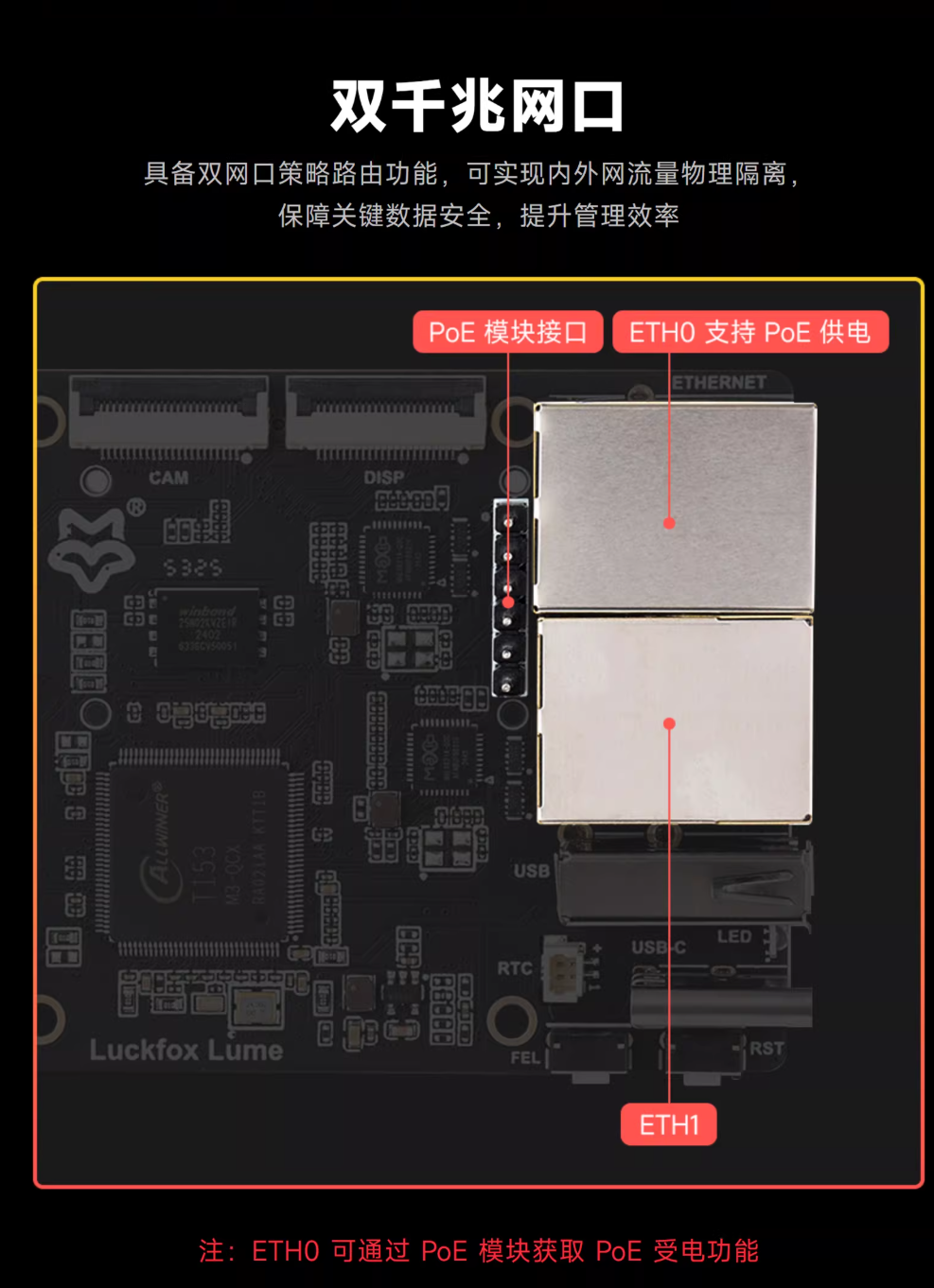 幸狐推出 Lume 系列开发板：全志 T153 芯片、双千兆以太网口，129 元起