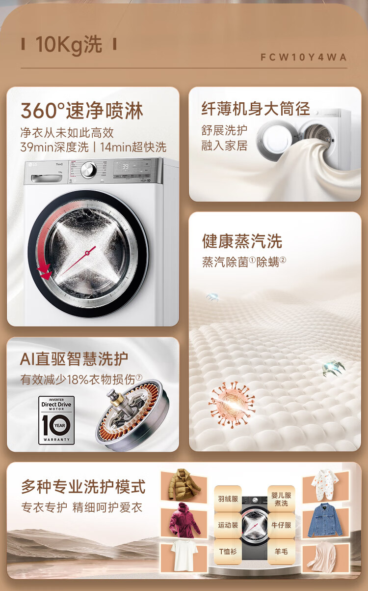 12299 → 5698 元:LG 小旋风全变频热泵洗烘套装跌破半价