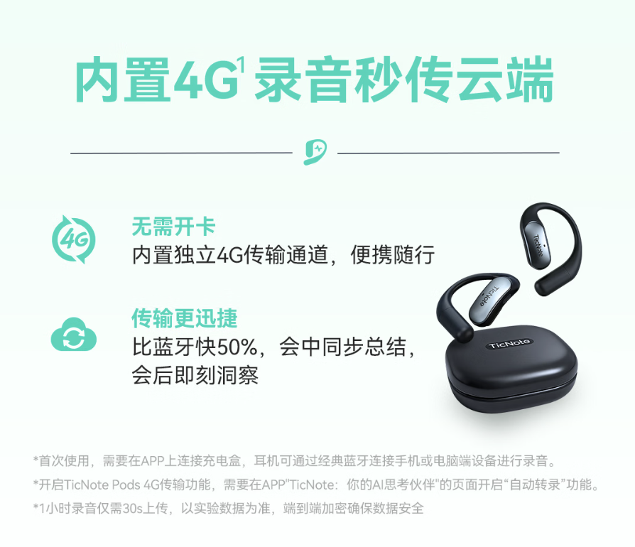 出门问问推出 TicNote Pods AI 录音耳机悦写翻译,1764 元