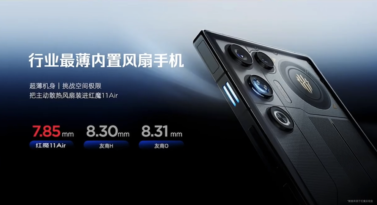 红魔 11 Air 手机“极光银”配色明天上市,现款量子黑 / 星尘白配色售 3699 元起