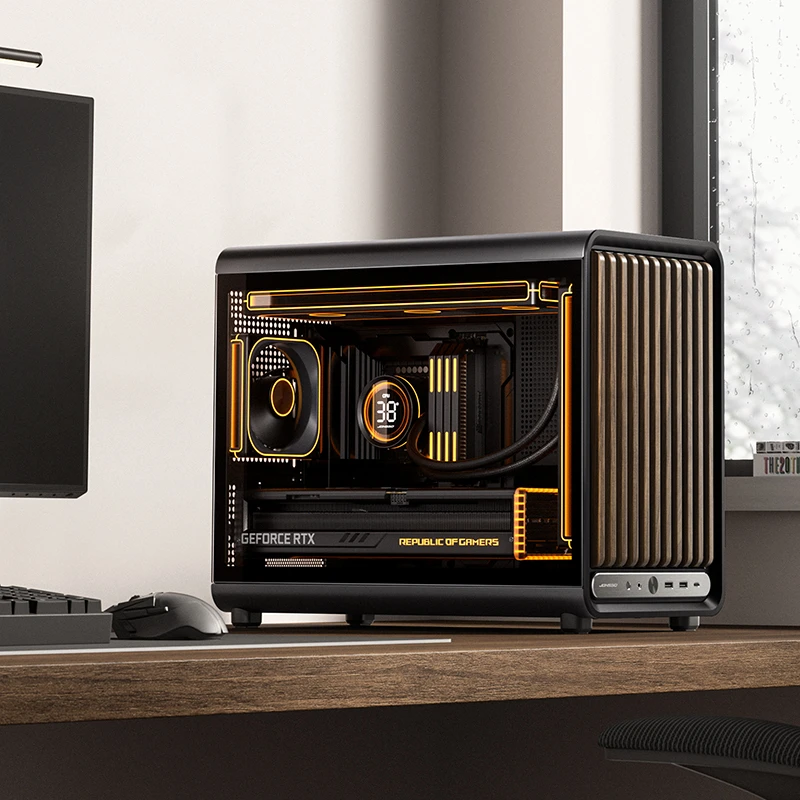 乔思伯推出 D33 M-ATX 机箱:铝合金前置 I/O 面板,可选木纹格栅