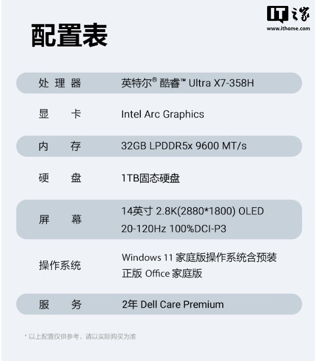 戴尔 XPS 14 2026 笔记本开启新品预约:酷睿 Ultra X7-358H 处理器、2.8K 双层 OLED 触屏,20999 元