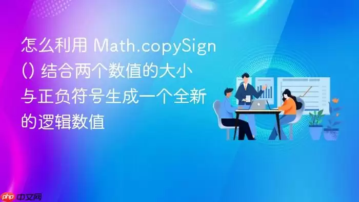 怎么利用 Math.copySign() 结合两个数值的大小与正负符号生成一个全新的逻辑数值