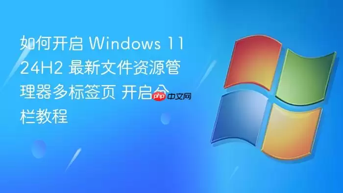 如何开启 Windows 11 24H2 最新文件资源管理器多标签页 开启分栏教程