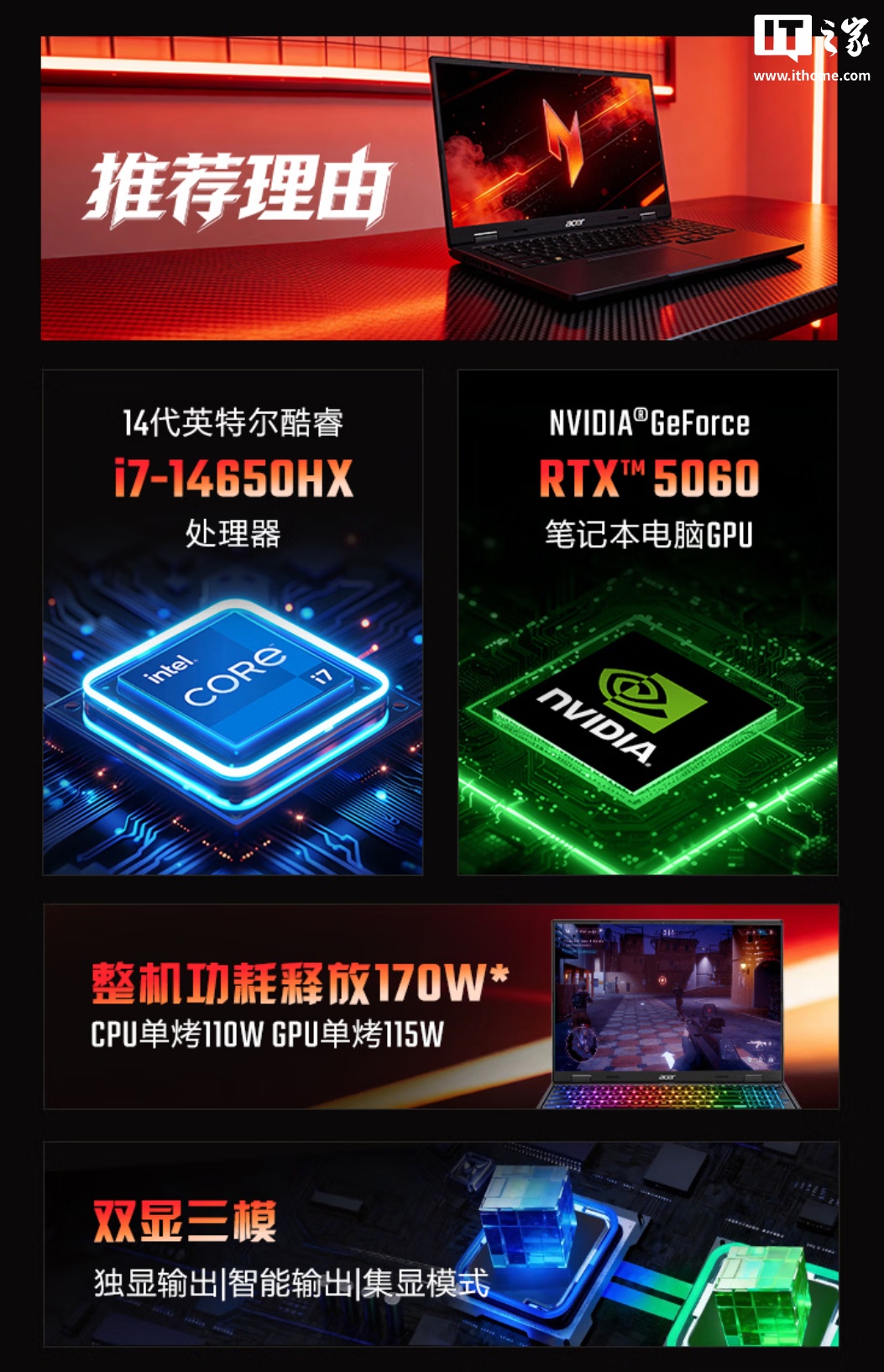 宏碁暗影骑士 ·Neo 16 英寸游戏本发布:i7-14650HX 处理器 +RTX 5060 显卡、2.5K 300Hz 屏幕,8999 元