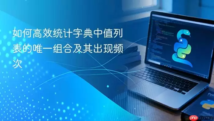 如何高效统计字典中值列表的唯一组合及其出现频次