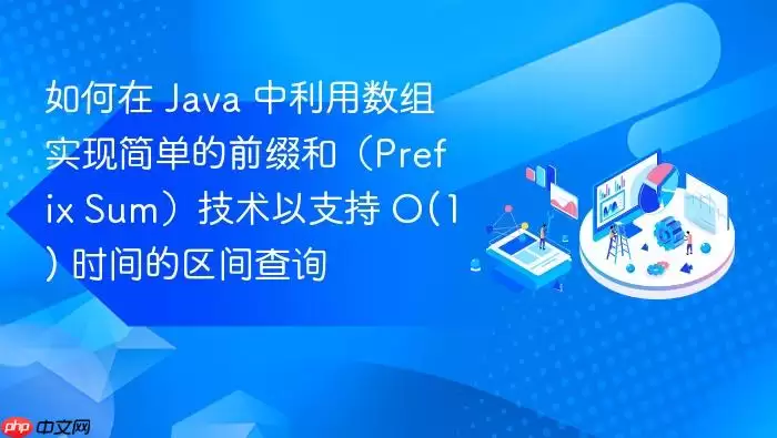 如何在 Ja va 中利用数组实现简单的前缀和(Prefix Sum)技术以支持 O(1) 时间的区间查询