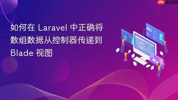 如何在 Lara vel 中正确将数组数据从控制器传递到 Blade 视图