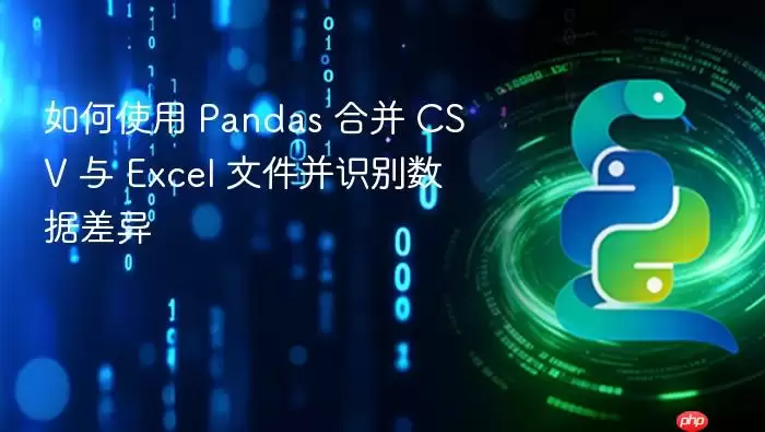 如何使用 Pandas 合并 CSV 与 Excel 文件并识别数据差异