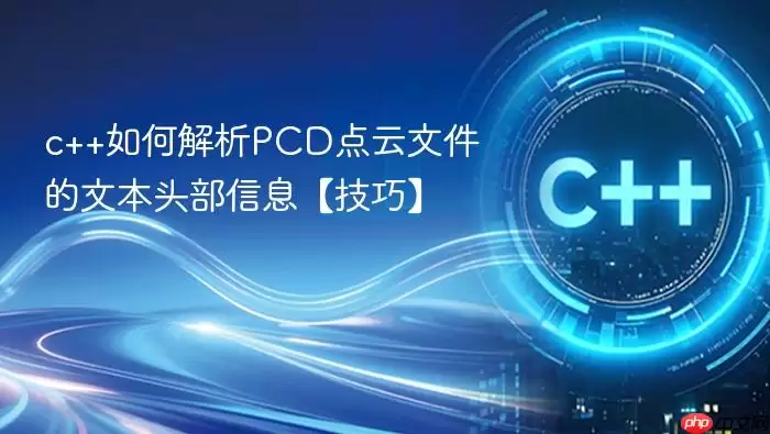 c++如何解析PCD点云文件的文本头部信息【技巧】