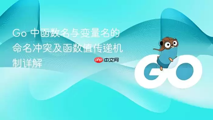 Go 中函数名与变量名的命名冲突及函数值传递机制详解
