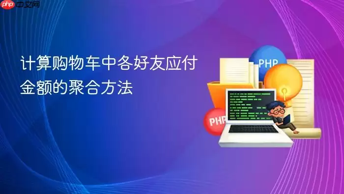 计算购物车中各好友应付金额的聚合方法