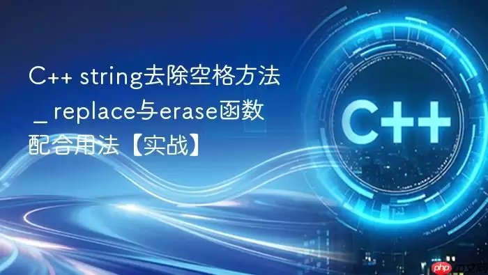 C++ string去除空格方法 _ replace与erase函数配合用法【实战】