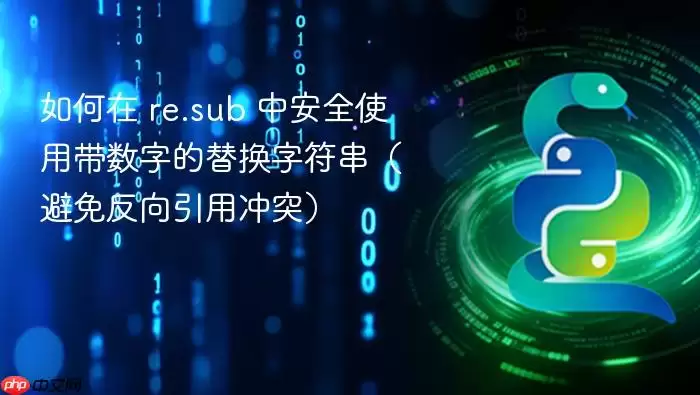 如何在 re.sub 中安全使用带数字的替换字符串(避免反向引用冲突)