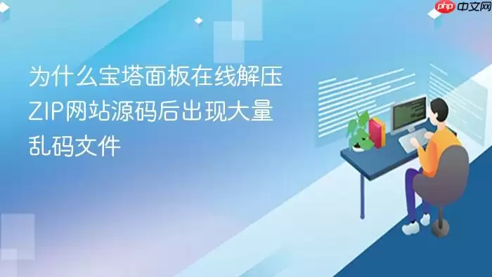为什么宝塔面板在线解压ZIP网站源码后出现大量乱码文件