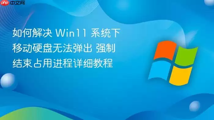 如何解决 Win11 系统下移动硬盘无法弹出 强制结束占用进程详细教程