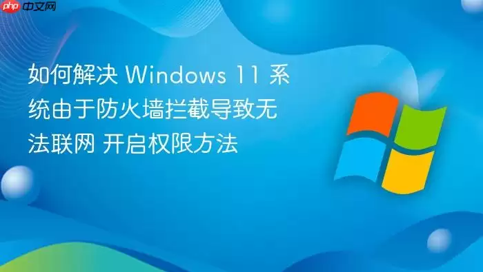 如何解决 Windows 11 系统由于防火墙拦截导致无法联网 开启权限方法