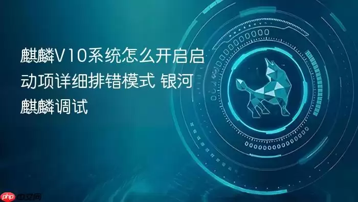 麒麟V10系统怎么开启启动项详细排错模式 银河麒麟调试