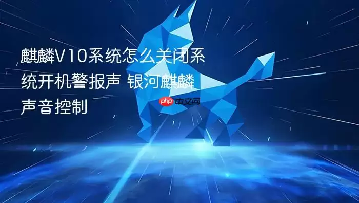 麒麟V10系统怎么关闭系统开机警报声 银河麒麟声音控制