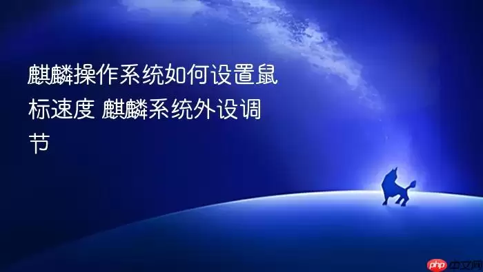 麒麟操作系统如何设置鼠标速度 麒麟系统外设调节