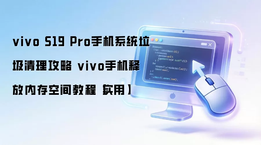 vivo S19 Pro手机系统垃圾清理攻略 vivo手机释放内存空间教程【实用】