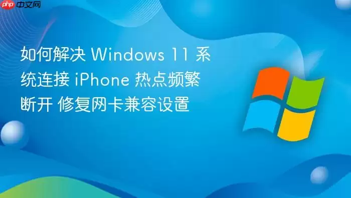 如何解决 Windows 11 系统连接 iPhone 热点频繁断开 修复网卡兼容设置