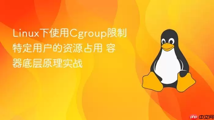 Linux下使用Cgroup限制特定用户的资源占用 容器底层原理实战