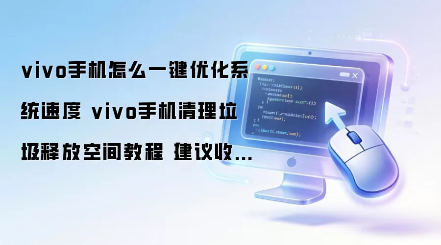 vivo手机怎么一键优化系统速度 vivo手机清理垃圾释放空间教程【建议收藏】
