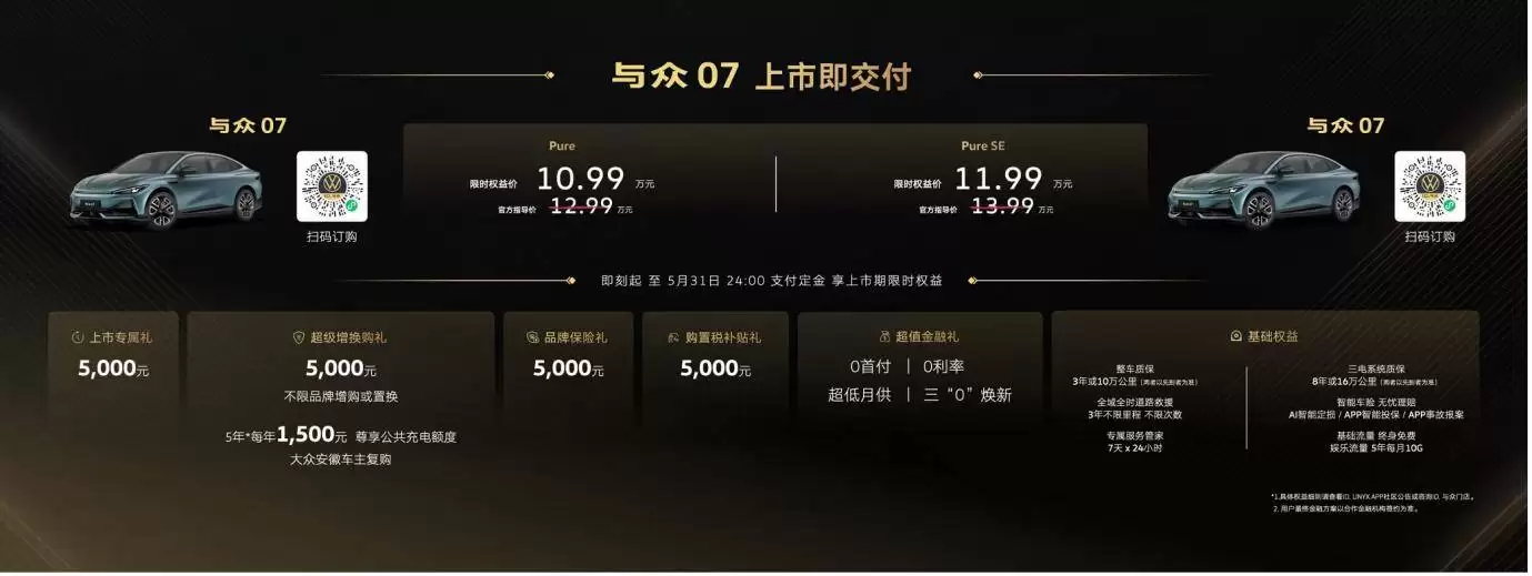 大众安徽双星闪耀:与众07杀入10万级市场,与众06配置升级诚意满满