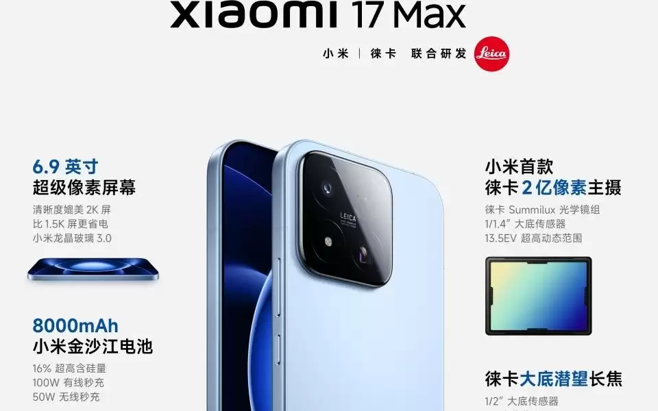 雷军真速度，20分钟讲完三款产品，小米17 Max是重点