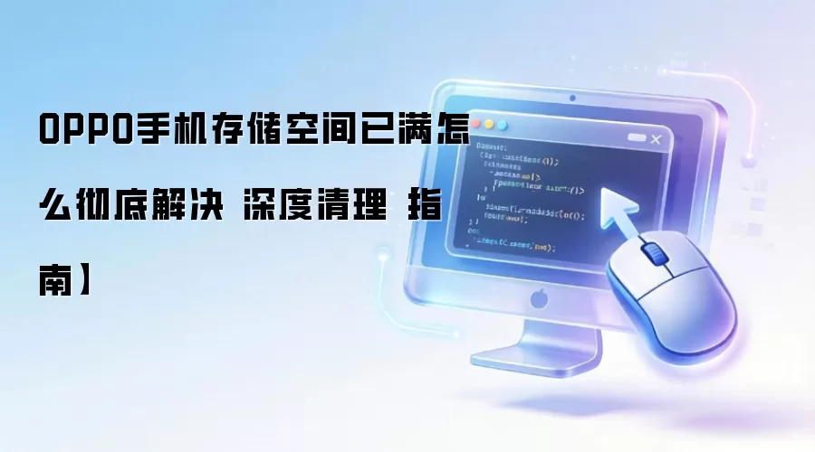 OPPO手机存储空间已满怎么彻底解决 深度清理【指南】