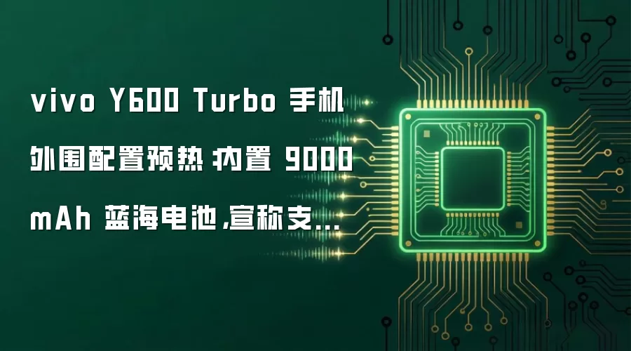 vivo Y600 Turbo 手机外围配置预热：内置 9000mAh 蓝海电池，宣称支持 30 个应用后台保活