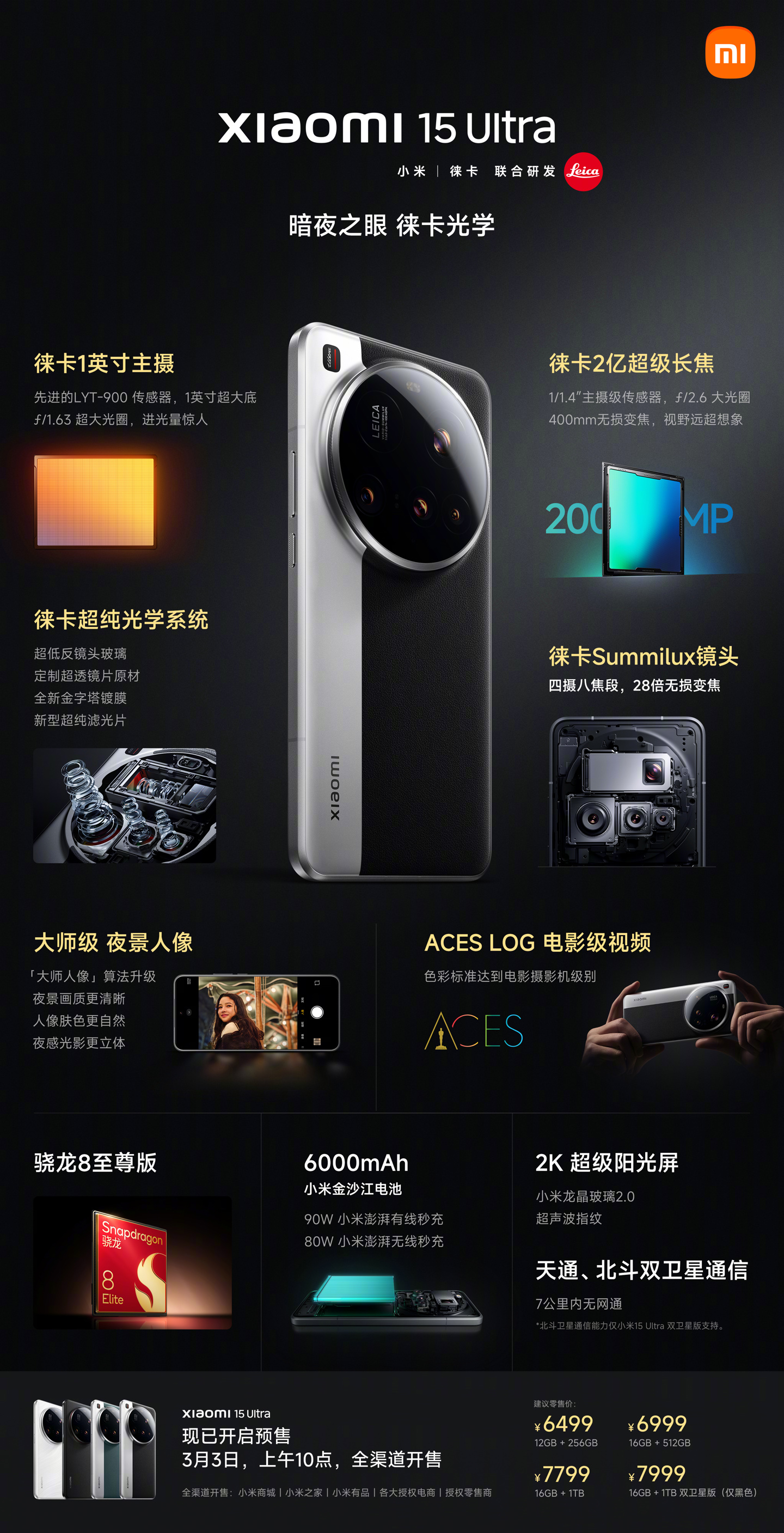 16+512G 版 4499 元:小米 15 Ultra 手机 12 期免息新低(上市 6999 元)