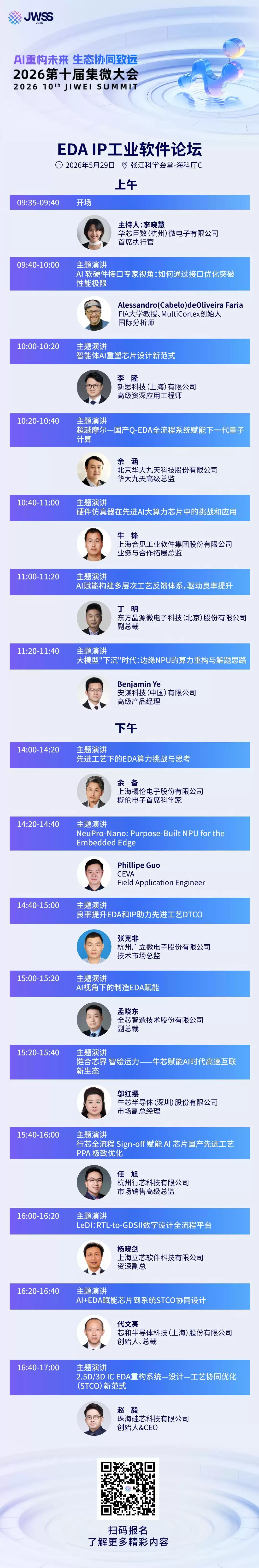 议程正式出炉！集微EDA IP 工业软件盛会5月29日张江见