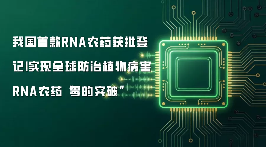 我国首款RNA农药获批登记!实现全球防治植物病害RNA农药“零的突破”