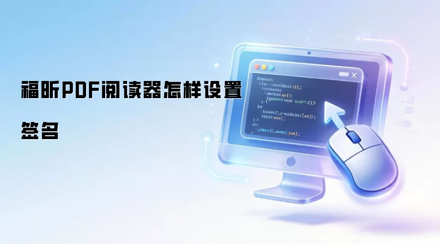 福昕PDF阅读器怎样设置签名
