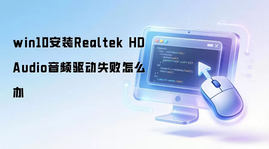 win10安装Realtek HD Audio音频驱动失败怎么办