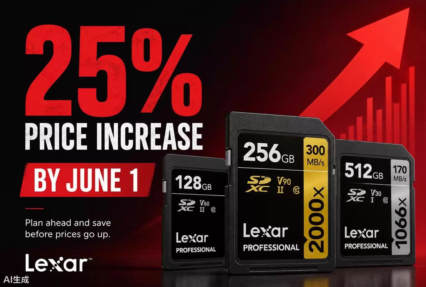 消息称雷克沙存储卡产品6月1日起涨价,涨幅最高25%