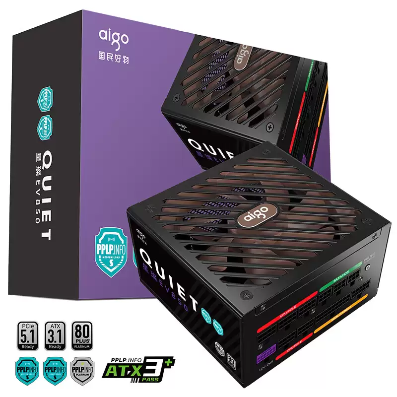 爱国者星璨 EV Quiet 静音系列白金全模组电源发售：可选 850W / 1000W 版本，569 元起