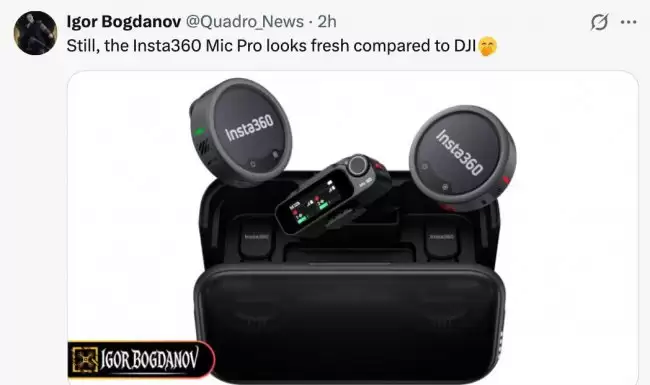 影石 Insta360 无线麦克风 Mic Pro 更多谍照曝光 配彩色墨水屏面板支持展示自定义内容