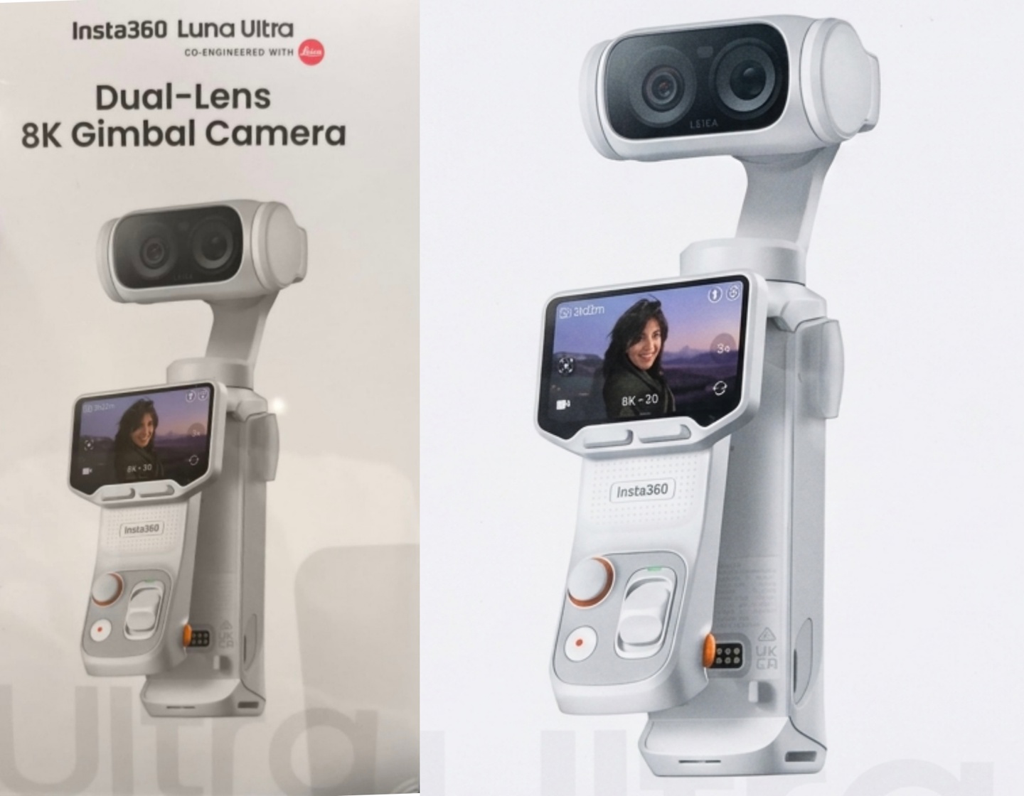 首创可拆卸屏幕,影石 Insta360 Luna Ultra 手持云台相机包装盒曝光
