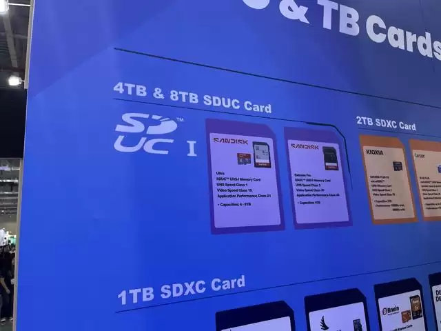 闪迪8TB SD卡接近上市 更快4TB新卡同步亮相