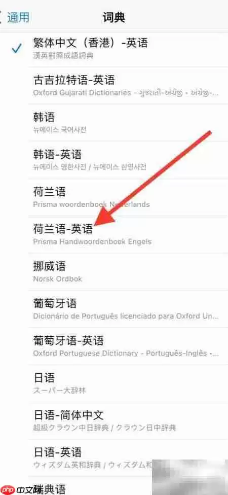iPhone词典新增荷兰语-英语