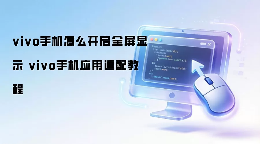 vivo手机怎么开启全屏显示 vivo手机应用适配教程