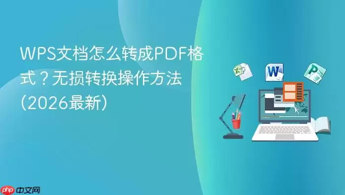 WPS文档怎么转成PDF格式?无损转换操作方法(2026最新)