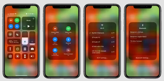 iOS 13 教程:如何在「控制中心」直接切换 Wi-Fi 网络和蓝牙设备?