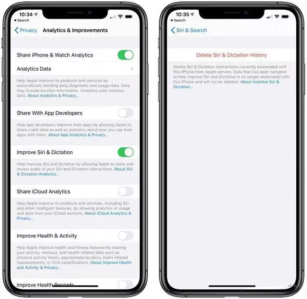 iOS 13.2beta中的删除Siri历史记录并停止分析怎么操作? iOS 13.2beta中的删除Siri历史记录并停止分析怎么操作?