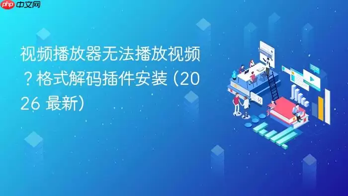 视频播放器无法播放视频?格式解码插件安装 (2026 最新)